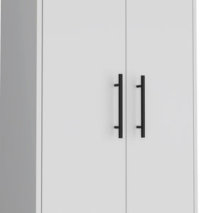 English Elm Oklahoma Tall Pantry Cabinet White — 5-Shelf Cupboard Organizer with Metal Handles & Legs B128P148774