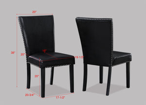 English Elm 2pc Transitional Upholstered Counter Height Dining Chairs with Flared Legs and Plush Seat Comfort, Stylish Design for Social Dining Areas Black 42 L x 23 W x 14.5 H B011P148067