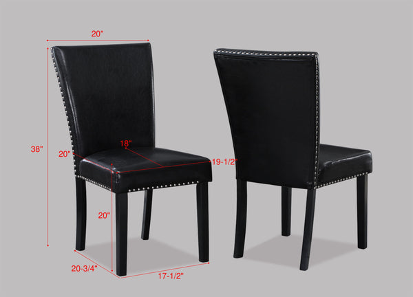 English Elm 2pc Transitional Upholstered Counter Height Dining Chairs with Flared Legs and Plush Seat Comfort, Stylish Design for Social Dining Areas Black 42 L x 23 W x 14.5 H B011P148067