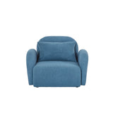 English Elm Living Room Furniture Lazy Sofa Chair Teddy Fabric Blue