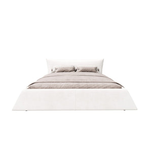 English Elm Queen Size Upholstered Platform Bed With Luxurious Velvet Headboard & Sturdy Solid Wood Frame W1885S00125-GIGA