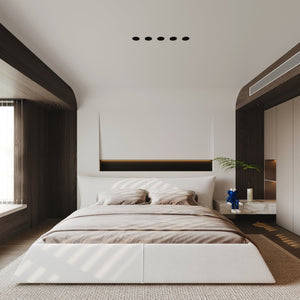 English Elm Queen Size Upholstered Platform Bed With Luxurious Velvet Headboard & Sturdy Solid Wood Frame W1885S00125-GIGA