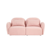 English Elm Living Room Furniture Lazy Sofa Loveseat Teddy Fabric Pink