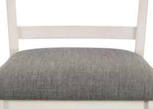 English Elm 2pc Transitional Upholstered Counter Height Dining Chairs with Flared Legs and Plush Seat Comfort, Stylish Design for Social Dining Areas Creamy White 44 L x 23.5 W x 13 H B011P148062