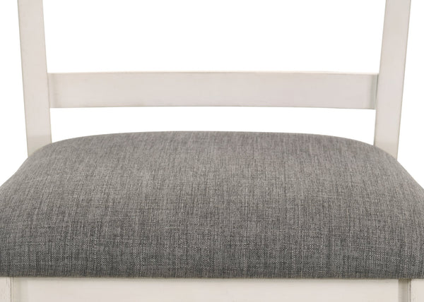 English Elm 2pc Transitional Upholstered Counter Height Dining Chairs with Flared Legs and Plush Seat Comfort, Stylish Design for Social Dining Areas Creamy White 44 L x 23.5 W x 13 H B011P148062