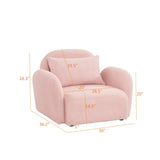 English Elm Living Room Furniture Lazy Sofa Chair Teddy Fabric Pink