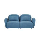 English Elm Living Room Furniture Lazy Sofa Loveseat Teddy Fabric Blue