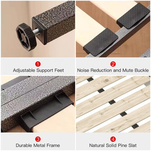 English Elm Queen Size Upholstered Platform Bed With Luxurious Velvet Headboard & Sturdy Solid Wood Frame W1885S00125-GIGA