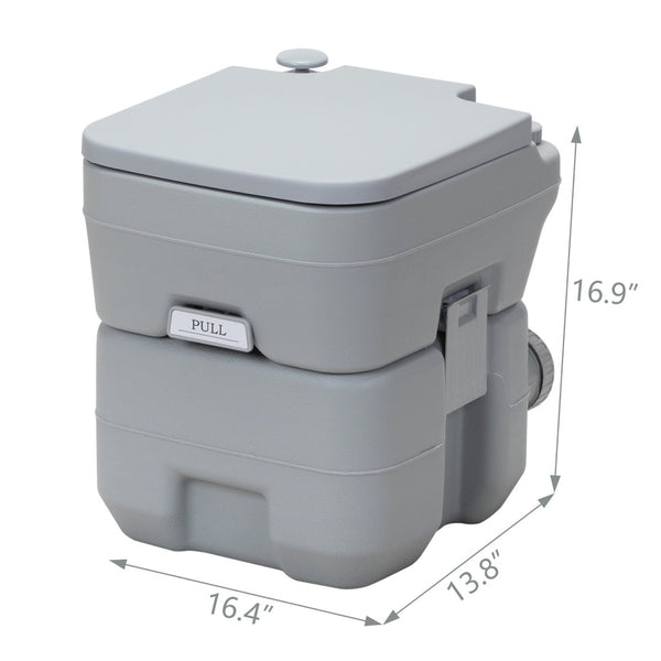 English Elm Portable Toilet with 5.3 Gallon Waste Tank Hdpe Camping Porta Potty Carry Bag W2181P148123