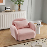 English Elm Living Room Furniture Lazy Sofa Chair Teddy Fabric Pink