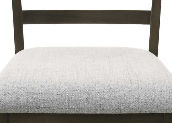 English Elm 2pc Transitional Upholstered Counter Height Dining Chairs with Flared Legs and Plush Seat Comfort, Stylish Design for Social Dining Areas Brown 44 L x 23.5 W x 13 H B011P148061