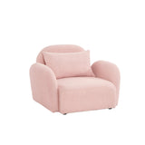 English Elm Living Room Furniture Lazy Sofa Chair Teddy Fabric Pink