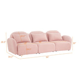 English Elm Living Room Furniture Three Seat Lazy Sofa Teddy Fabric Pink