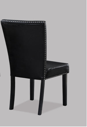 English Elm 2pc Transitional Upholstered Counter Height Dining Chairs with Flared Legs and Plush Seat Comfort, Stylish Design for Social Dining Areas Black 42 L x 23 W x 14.5 H B011P148067