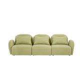 English Elm Living Room Furniture Three Seat Lazy Sofa Teddy Fabric Light Green