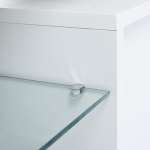 English Elm Fashiontvstandtvcabinet,entertainmentcenter,tvstationtv Console Rgb Led Glass Shelf Modern White W67933541