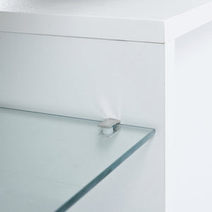 English Elm FashionTVstandTVcabinet,EntertainmentCenter,TVstationTV Modern White Media Console with 16 RGB LED Backlight & Remote Control, Durable Wood W67933539