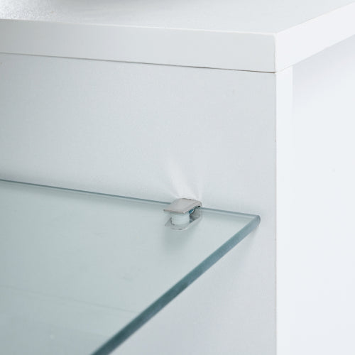 English Elm FashionTVstandTVcabinet,EntertainmentCenter,TVstationTV Modern White Media Console with 16 RGB LED Backlight & Remote Control, Durable Wood W67933539