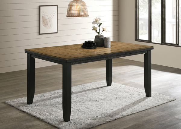 English Elm 1pc Contemporary Transitional Counter Height Dining Table with 20" Lazy Susan Plank Top and Storage Shelf Charcoal 46 L x 64 W x 14 H B011P160496