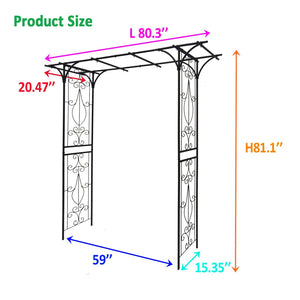 English Elm Metal Powder-coated Garden Arch Galvanized Steel Frame for Climbing Roses Outdoor W1586P148590