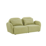 English Elm Living Room Furniture Lazy Sofa Loveseat Teddy Fabric Light Green