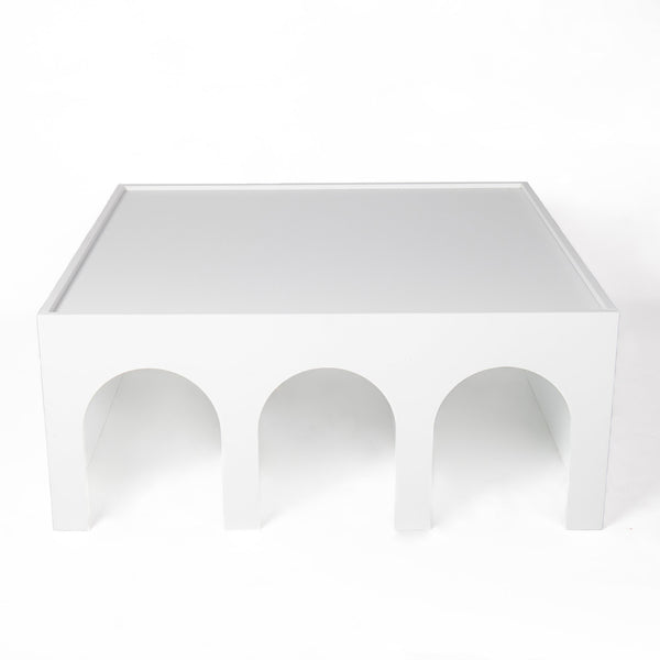 English Elm Multifunctional 4-Tier Bookshelf & Coffee Table – Modern Minimalist Living Room Organizer with Display and Storage White W1801137471