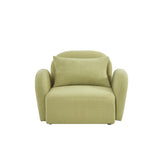 English Elm Living Room Furniture Lazy Sofa Chair Teddy Fabric Light Green