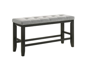 English Elm Contemporary Solid Wood Counter Height Dining Set with Extendable Table and Tufted Bench B011S00794