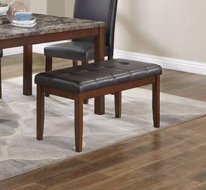 English Elm Classic 5-Piece Dining Set with Faux Marble Top, Tufted Bench & Cushioned Faux Leather Chairs for Cozy Kitchens Espresso 54 L x 42 W x 14 H B011P148645