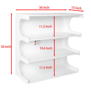English Elm Multifunctional 4-Tier Bookshelf & Coffee Table – Modern Minimalist Living Room Organizer with Display and Storage White W1801137471