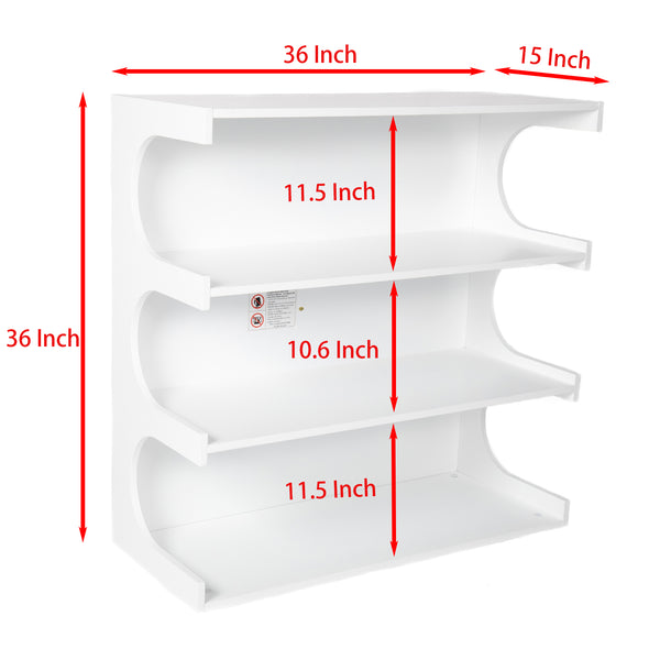 English Elm Multifunctional 4-Tier Bookshelf & Coffee Table – Modern Minimalist Living Room Organizer with Display and Storage White W1801137471
