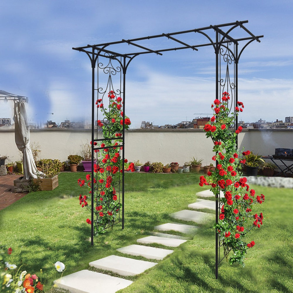 English Elm Metal Powder-coated Garden Arch Galvanized Steel Frame for Climbing Roses Outdoor W1586P148590