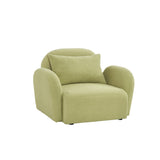 English Elm Living Room Furniture Lazy Sofa Chair Teddy Fabric Light Green