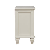 English Elm Cream White 3-Drawer Nightstand With Pull Out Tray