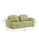 English Elm Living Room Furniture Lazy Sofa Loveseat Teddy Fabric Light Green