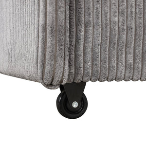 English Elm U_style Sleeper Sectional Sofa with Fold Out Twin Bed Cup Holders and Armrest Pockets Gray WY000372AAE