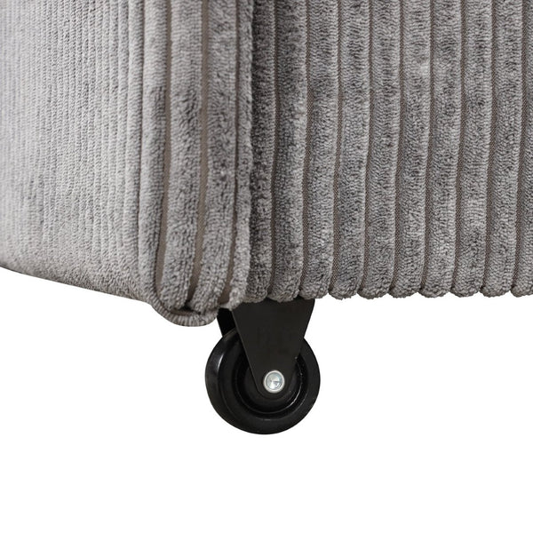 English Elm U_style Sleeper Sectional Sofa with Fold Out Twin Bed Cup Holders and Armrest Pockets Gray WY000372AAE