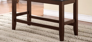 English Elm Farmhouse Counter Height Bench with Upholstered Seat and Wooden Frame, Rustic Brown & Grey Finish Espresso 44 L x 20 W x 16 H B011P149006