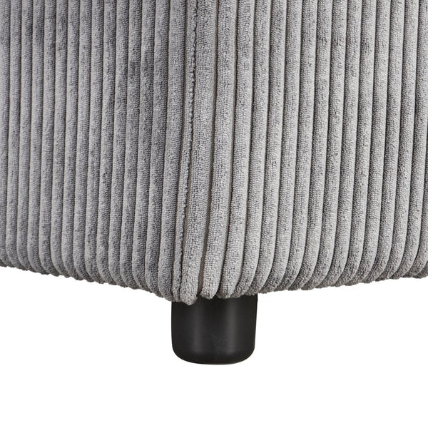 English Elm U_style Sleeper Sectional Sofa with Fold Out Twin Bed Cup Holders and Armrest Pockets Gray WY000372AAE