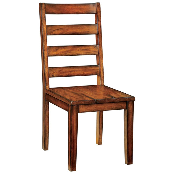 English Elm Tobacco Rustic Oak Ladder Back Dining Chairs Set of 2 — Industrial Solid Wood Slat Side Chairs, 18¼"W B011P148640