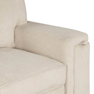 English Elm U_style Sleeper Sectional Sofa with Fold Out Twin Bed Cup Holders and Armrest Pockets Beige WY000372AAA