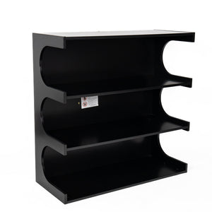 English Elm Multifunctional 4-Tier Bookshelf & Coffee Table – Modern Minimalist Living Room Organizer with Display and Storage Black W1801137469