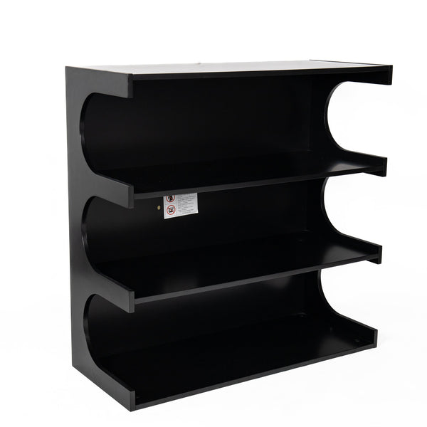 English Elm Multifunctional 4-Tier Bookshelf & Coffee Table – Modern Minimalist Living Room Organizer with Display and Storage Black W1801137469