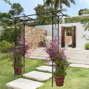English Elm Metal Powder-coated Garden Arch Galvanized Steel Frame for Climbing Roses Outdoor W1586P148590