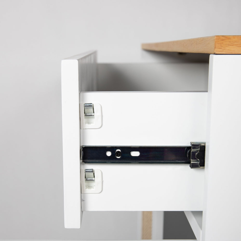 English Elm Cat Litter Box Enclosure Rubberwood with Sisal Scratch Pad, Storage Drawers, Anti‑Tip, Mid‑Century Style W1801137449