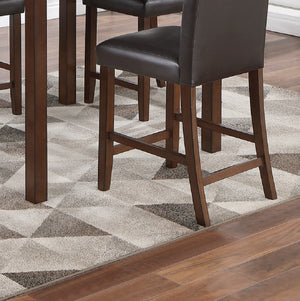 English Elm Classic 5-Piece Dining Set with Faux Marble Top, Tufted Bench & Cushioned Faux Leather Chairs for Cozy Kitchens Espresso 46 L x 46 W x 15 H B011P148646