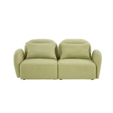 English Elm Living Room Furniture Lazy Sofa Loveseat Teddy Fabric Light Green