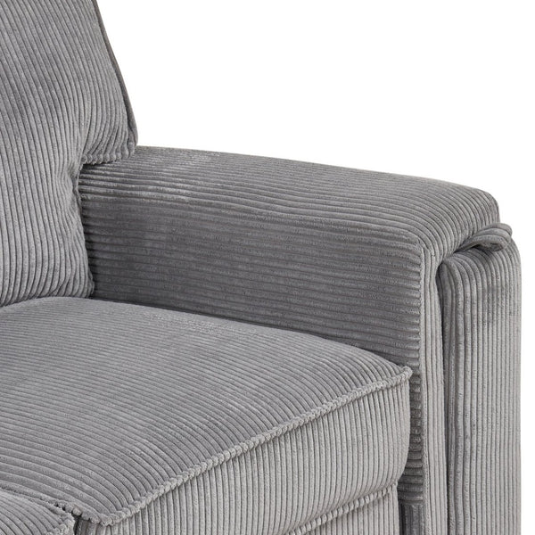 English Elm U_style Sleeper Sectional Sofa with Fold Out Twin Bed Cup Holders and Armrest Pockets Gray WY000372AAE