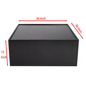English Elm Multifunctional 4-Tier Bookshelf & Coffee Table – Modern Minimalist Living Room Organizer with Display and Storage Black W1801137469