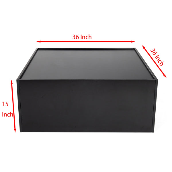 English Elm Multifunctional 4-Tier Bookshelf & Coffee Table – Modern Minimalist Living Room Organizer with Display and Storage Black W1801137469